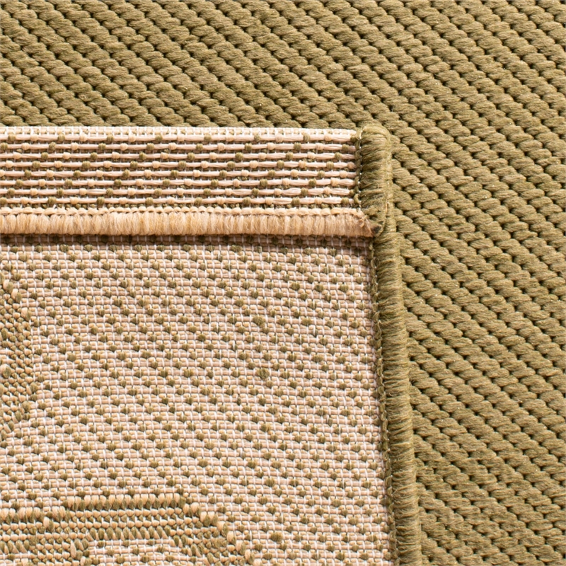 Pemberly Row Indoor Outdoor Runner Rug in Green - 2'7