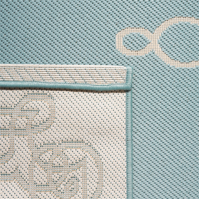 Pemberly Row Contemporary Indoor Outdoor Area Rug in Aqua - 6'7