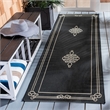 Pemberly Row Indoor Outdoor Runner Rug in Black - 2'3