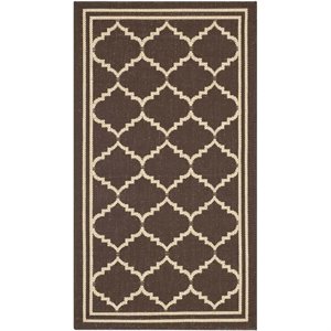 Pemberly Row Contemporary Indoor Outdoor Rug in Chocolate - 2'7&quot x 5'
