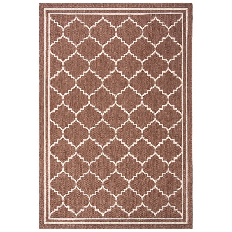 Pemberly Row Contemporary Indoor Outdoor Rug in Chocolate - 4' x 5'7