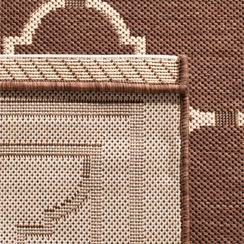 Pemberly Row Contemporary Indoor Outdoor Rug in Chocolate - 4' x 5'7