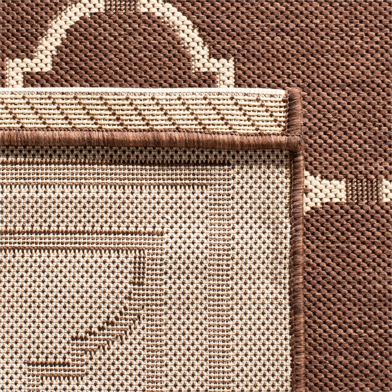 Pemberly Row Indoor Outdoor Area Rug in Chocolate - 5'3