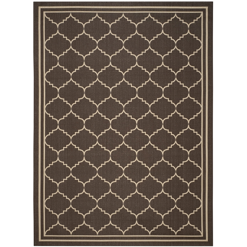 Pemberly Row Indoor Outdoor Area Rug in Chocolate - 8' x 11'