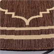 Pemberly Row Contemporary Indoor Outdoor Round Rug in Chocolate - 6'7