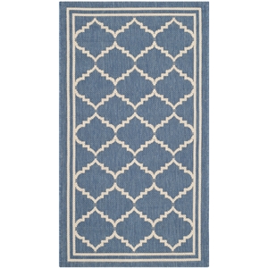 Pemberly Row Contemporary Indoor Outdoor Accent Rug in Blue - 2' x 3'7&quot