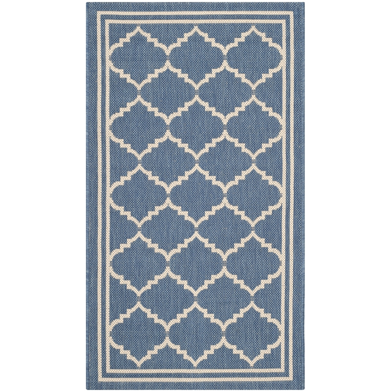 Pemberly Row Contemporary Indoor Outdoor Rug in Blue - 2'7