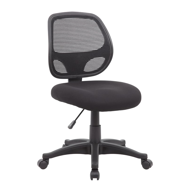 Pemberly Row Commercial Grade Mesh Task Chair with Lumbar Support in Black