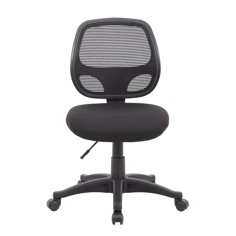 Pemberly Row Commercial Grade Mesh Task Chair with Lumbar Support in Black