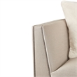 Pemberly Row Contemporary Linea Sofa in Metallic/Silver Mist