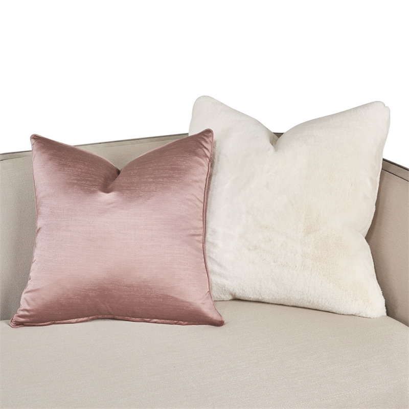 Pemberly Row Contemporary Linea Sofa in Metallic/Silver Mist