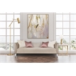 Pemberly Row Contemporary Linea Sofa in Metallic/Silver Mist