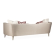 Pemberly Row Contemporary Linea Sofa in Metallic/Silver Mist