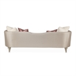 Pemberly Row Contemporary Linea Sofa in Metallic/Silver Mist
