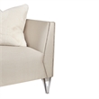 Pemberly Row Contemporary Linea Sofa in Metallic/Silver Mist