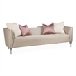Pemberly Row Contemporary Linea Sofa in Metallic/Silver Mist