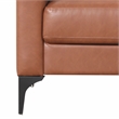 Pemberly Row Stationary Sofa in Brown Faux Leather Upholstery