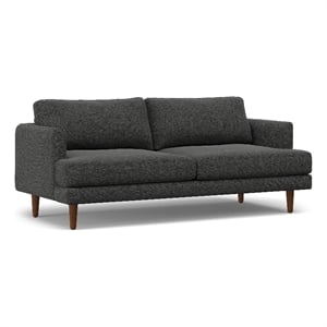 Pemberly Row Modern 76&quotW Sofa in Charcoal Gray Woven-Blend Fabric