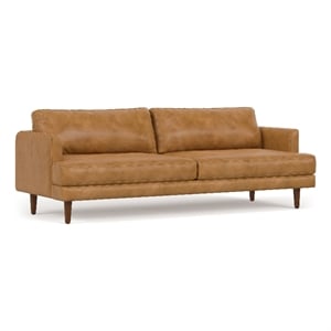 Pemberly Row 90&quot Wide Modern Sofa in Sienna Top Grain Genuine Leather