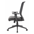 Pemberly Row Mesh Back Vinyl Task Chair with Adjustable Arm in Black