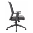 Pemberly Row Mesh Back Vinyl Task Chair with Adjustable Arm in Black