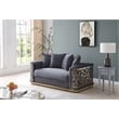 Pemberly Row Modern / Contemporary Velvet Loveseat in Dark Gray