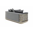 Pemberly Row Modern / Contemporary Velvet Loveseat in Dark Gray