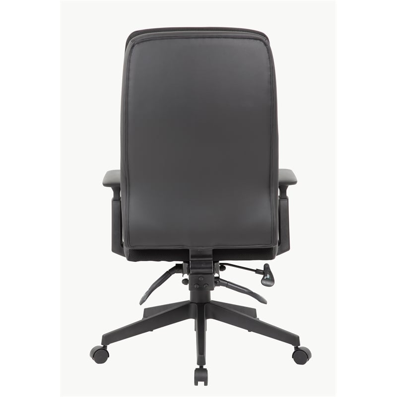 Pemberly Row Contemporary High Back Vinyl Executive Chair in Black