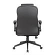 Pemberly Row High Back Flip Arm Vinyl Executive Chair in Black