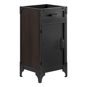 Pemberly Row 18&quot Wood Bathroom Vanity Cabinet in Black/Walnut