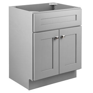 Pemberly Row 24&quot Bathroom Vanity Shaker Wood Fully Assembled-Gray