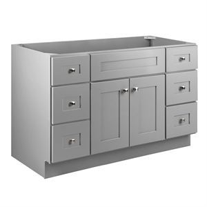 Pemberly Row 48&quot Bathroom Vanity Shaker Solid Wood-Assembled Gray