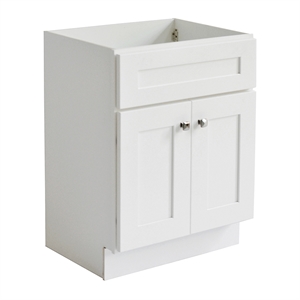 Pemberly Row 24&quot Bathroom Vanity Shaker Wood Fully Assembled in White