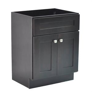 Pemberly Row Contemporary Wood Vanity without Top-Espresso 24in x 18in