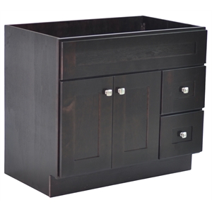 Pemberly Row Contemporary Fully Assembled Wood Vanity-Espresso 36&quot