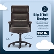 Pemberly Row Executive Big & Tall Ergonomic Office Chair Bonded Leather Brown