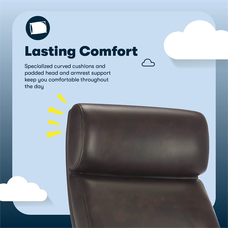 Pemberly Row Executive Big & Tall Ergonomic Office Chair Bonded Leather Brown