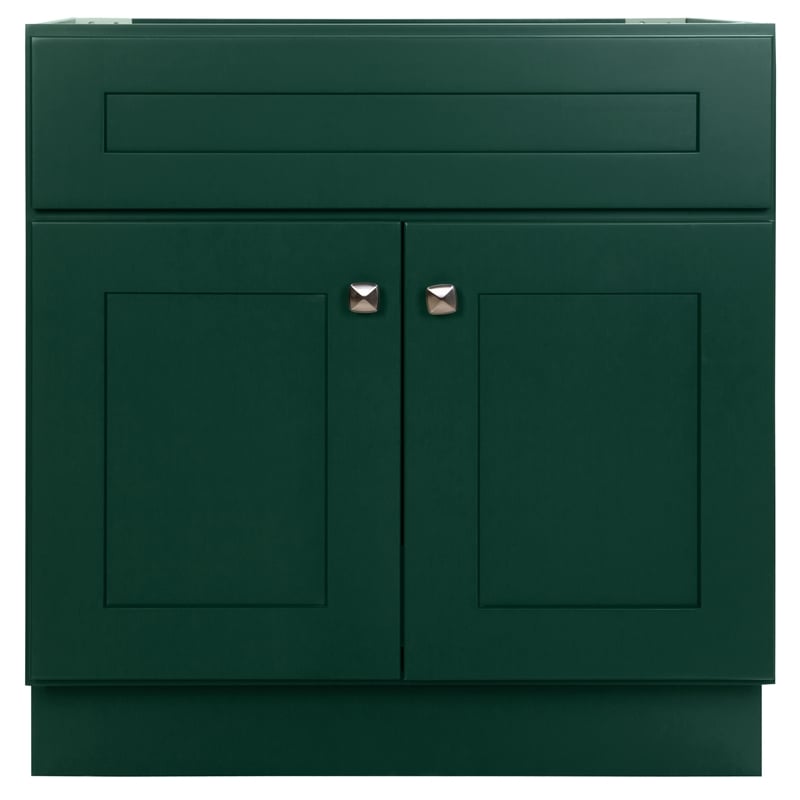 Pemberly Row Wood Vanity Without Top in Hunter Green-Unassembled 30