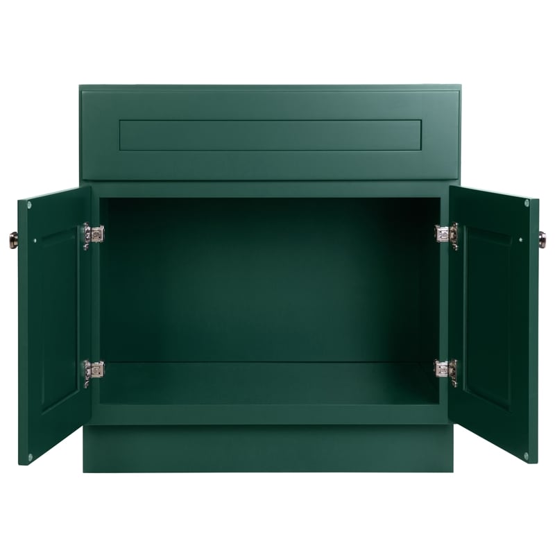 Pemberly Row Wood Vanity Without Top in Hunter Green-Unassembled 30
