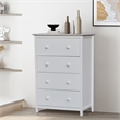 Pemberly Row Solid Wood Bedroom Dresser/Chest with 4 Drawers in White