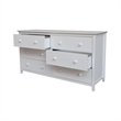 Pemberly Row Solid Wood Bedroom Dresser with 6 Drawers in White