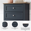 Pemberly Row Solid Wood 4-Drawers Bedroom Chest in Dark Slate Blue