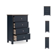 Pemberly Row Solid Wood 4-Drawers Bedroom Chest in Dark Slate Blue