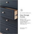 Pemberly Row Solid Wood 4-Drawers Bedroom Chest in Dark Slate Blue