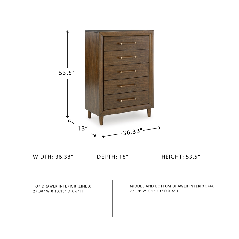 Pemberly Row Wooden Modern / Contemporary Brown Chest of Drawers