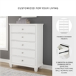 Pemberly Row Wooden Modern / Contemporary White Chest of Drawers