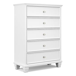 Pemberly Row Wooden Modern / Contemporary White Chest of Drawers