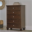 Pemberly Row Solid Wood 5-Drawers Bedroom Chest in Brownish Cherry
