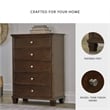 Pemberly Row Solid Wood 5-Drawers Bedroom Chest in Brownish Cherry