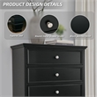Pemberly Row Contemporary Solid Wood 5-Drawers Bedroom Chest in Black